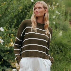 Jenni Kayne Chloe Crewneck army size medium